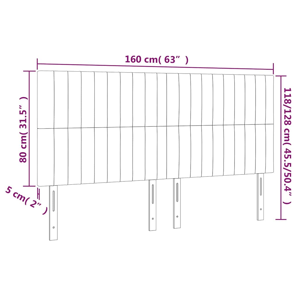 LED uzglavlje tamnozeleno 160x5x118/128 cm baršunasto