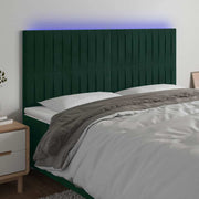 LED uzglavlje tamnozeleno 160x5x118/128 cm baršunasto