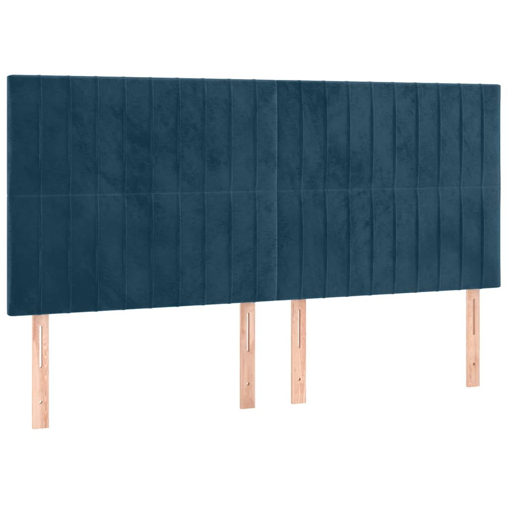 LED uzglavlje tamnoplavo 160x5x118/128 cm baršunasto