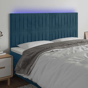 LED uzglavlje tamnoplavo 180x5x118/128 cm baršunasto