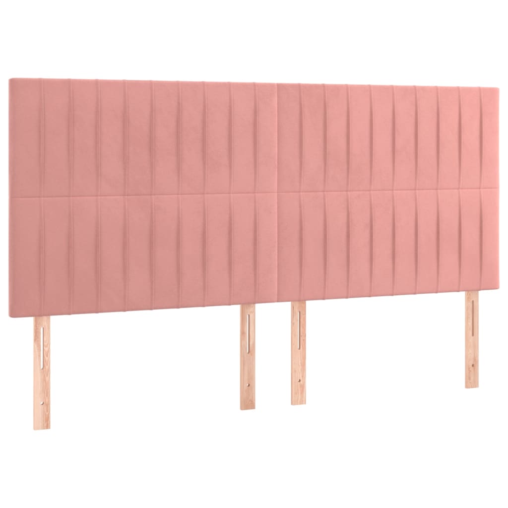 LED uzglavlje ružičasto 180x5x118/128 cm baršunasto