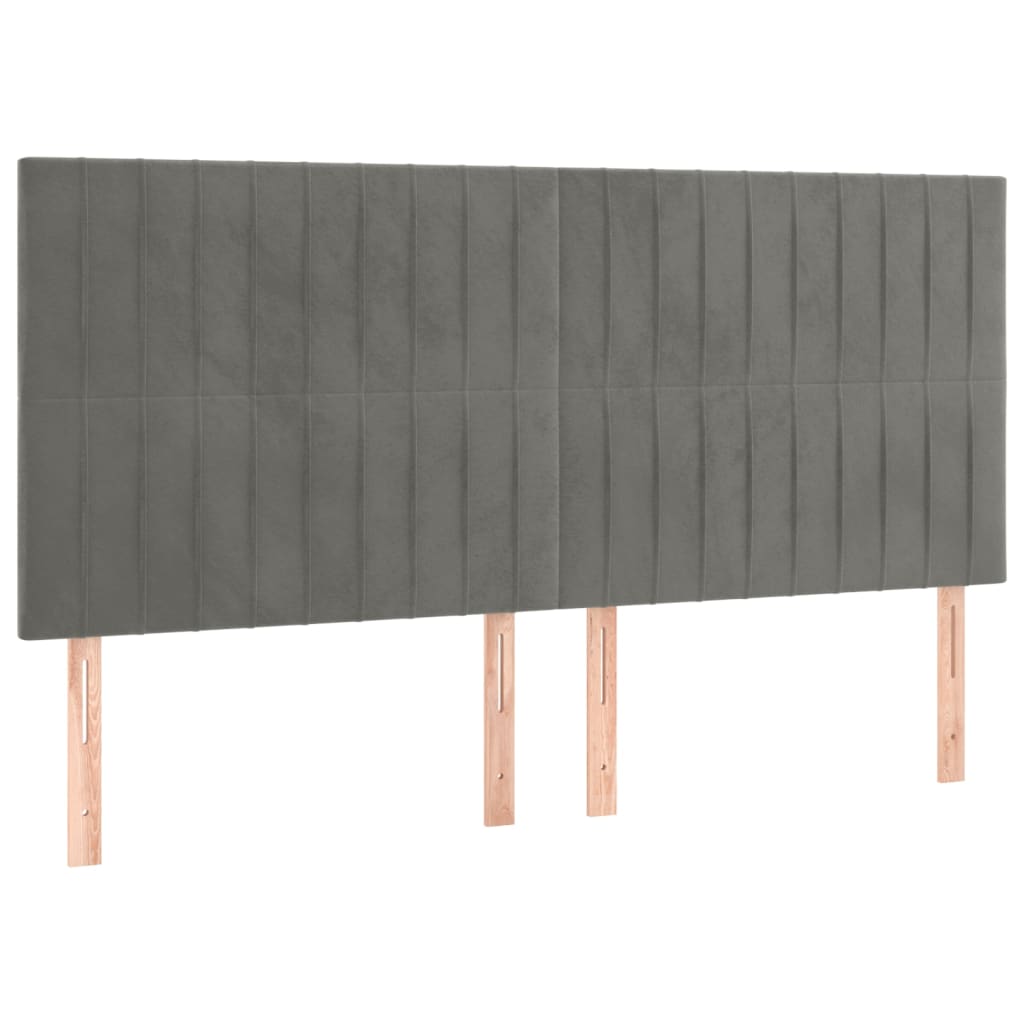 LED uzglavlje svjetlosivo 200x5x118/128 cm baršunasto