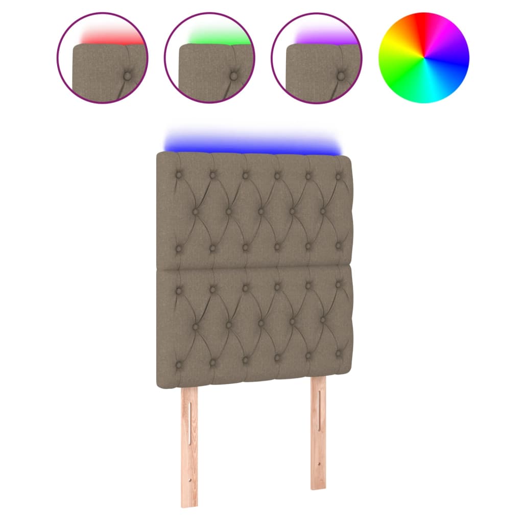 LED uzglavlje smeđesivo 80x7x118/128 cm od tkanine