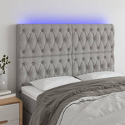 LED uzglavlje svjetlosivo 144x7x118/128 cm od tkanine