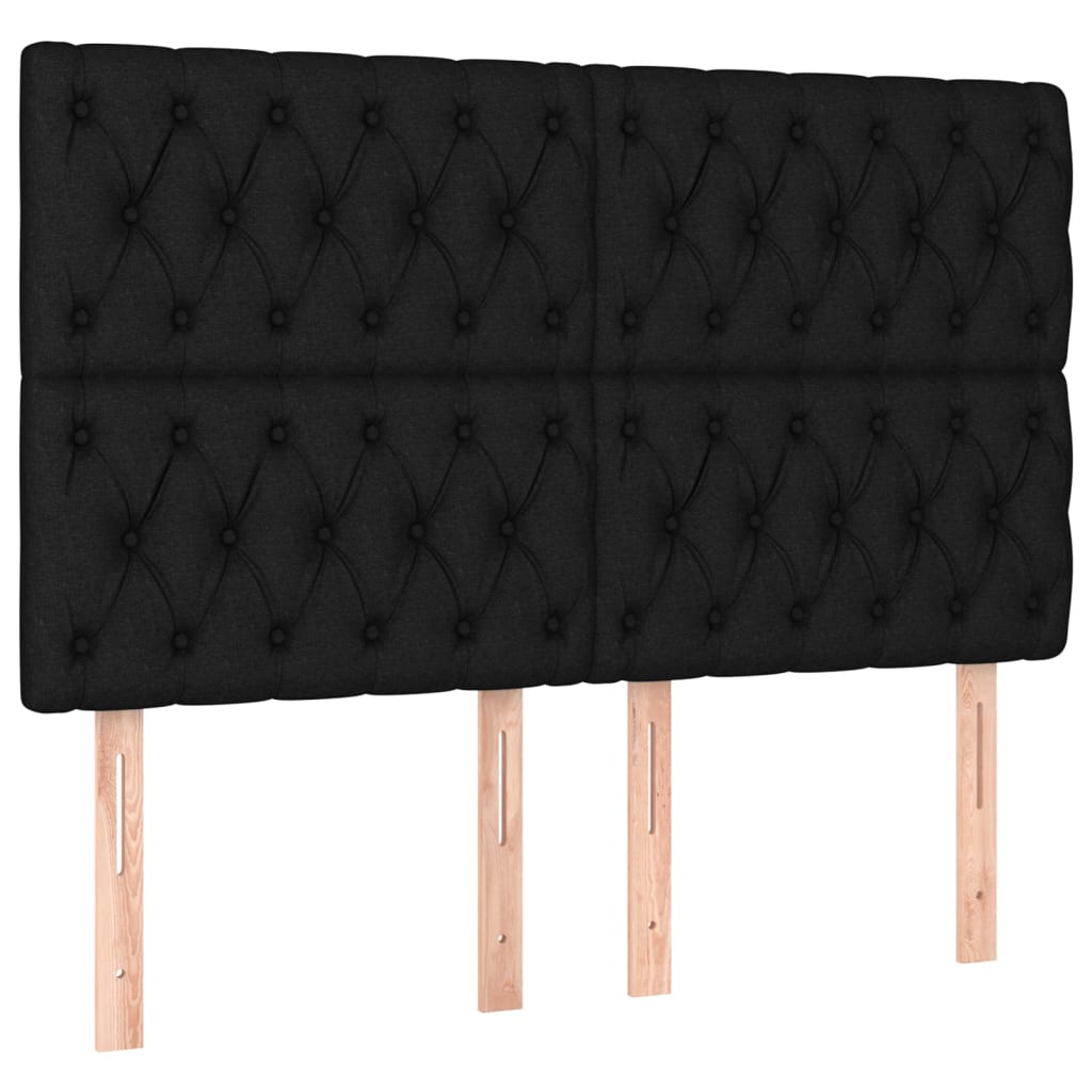 LED uzglavlje crno 160x7x118/128 cm od tkanine
