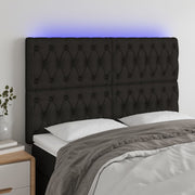 LED uzglavlje crno 160x7x118/128 cm od tkanine
