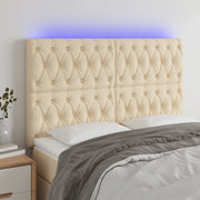 LED uzglavlje krem 160x7x118/128 cm od tkanine