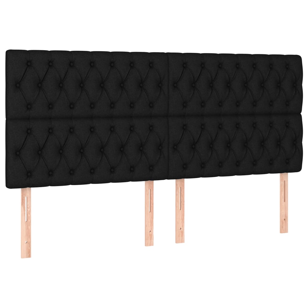 LED uzglavlje crno 180x7x118/128 cm od tkanine