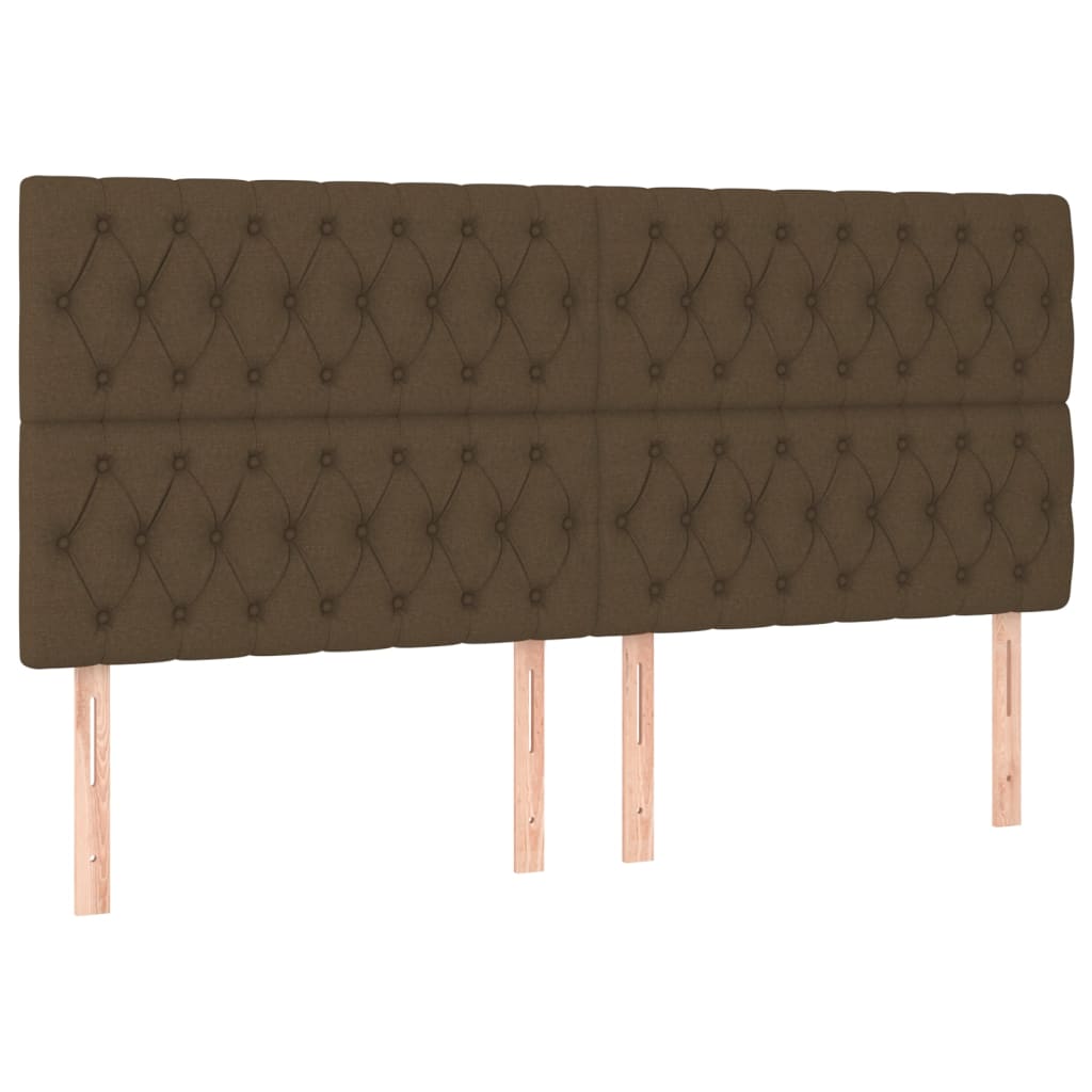 LED uzglavlje tamnosmeđe 180x7x118/128 cm od tkanine