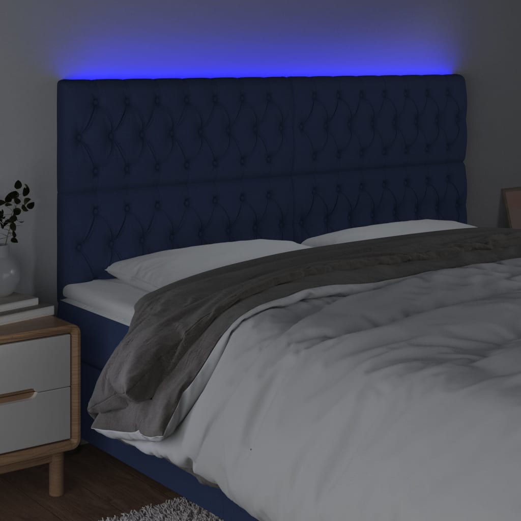 LED uzglavlje plavo 180x7x118/128 cm od tkanine