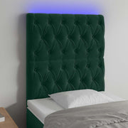 LED uzglavlje tamnozeleno 80x7x118/128 cm baršunasto