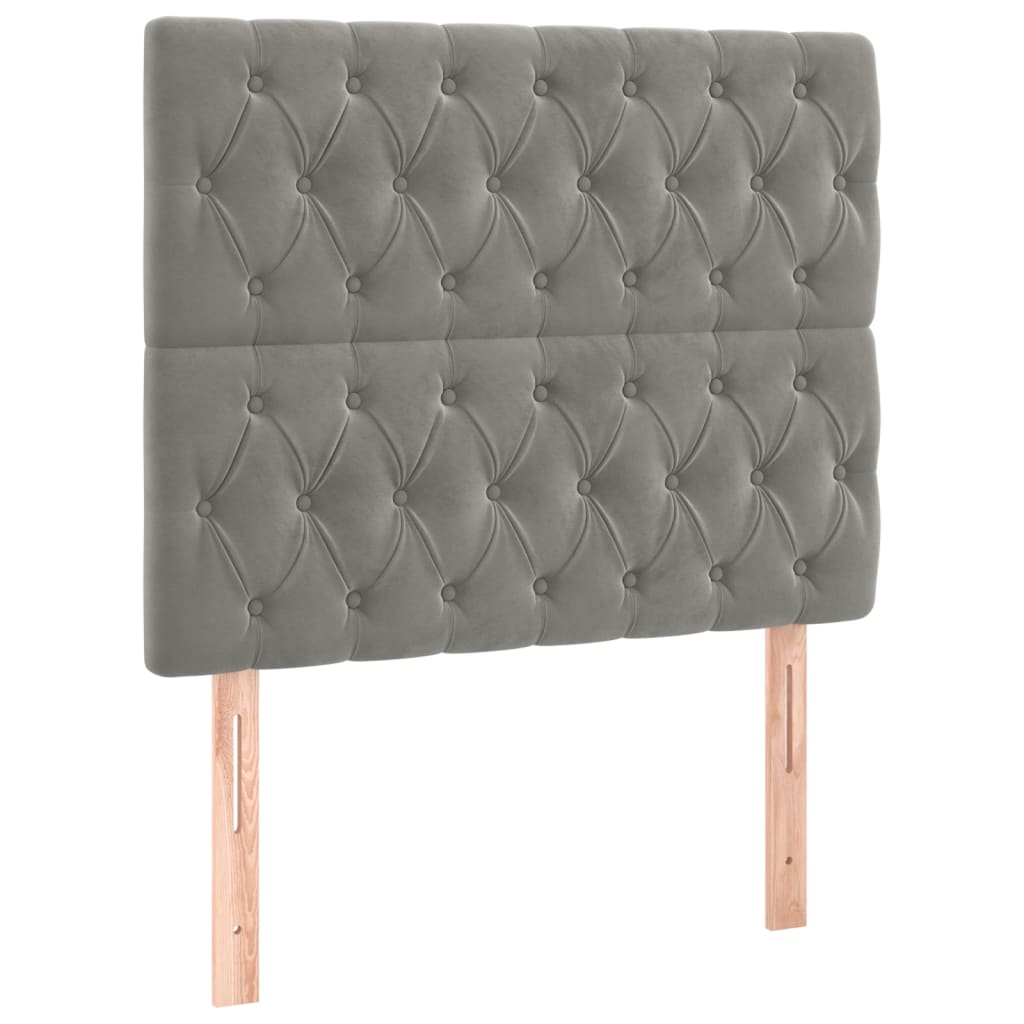 LED uzglavlje svjetlosivo 90x7x118/128 cm baršunasto