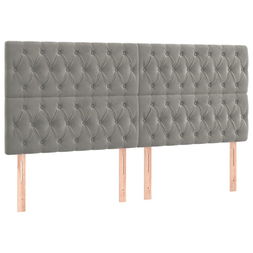 LED uzglavlje svjetlosivo 180x7x118/128 cm baršunasto