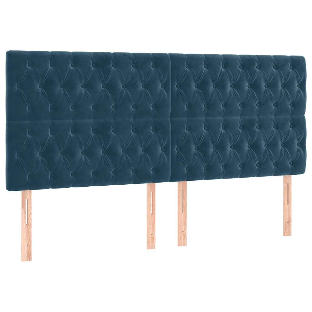LED uzglavlje tamnoplavo 200x7x118/128 cm od tkanine