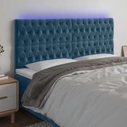 LED uzglavlje tamnoplavo 200x7x118/128 cm od tkanine