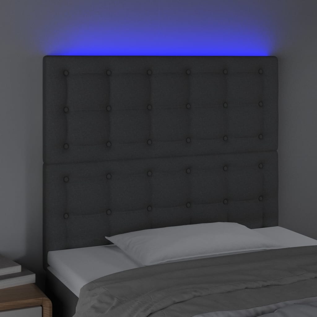 LED uzglavlje tamnosivo 80x5x118/128 cm od tkanine