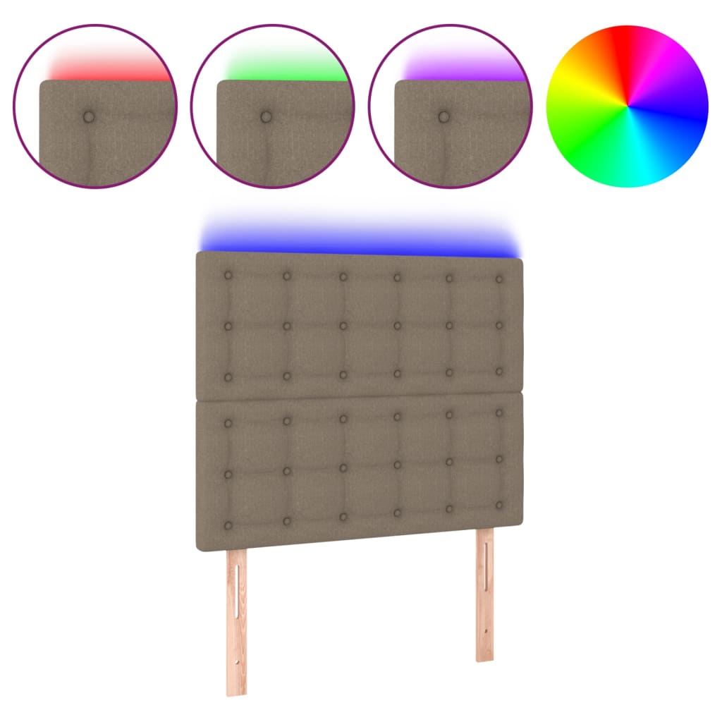 LED uzglavlje smeđesivo 80x5x118/128 cm od tkanine