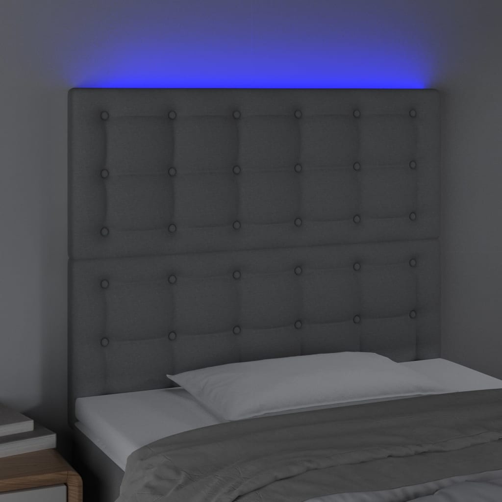 LED uzglavlje svjetlosivo 90x5x118/128 cm od tkanine