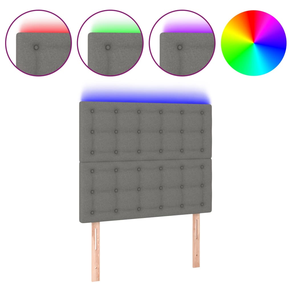 LED uzglavlje tamnosivo 100x5x118/128 cm od tkanine