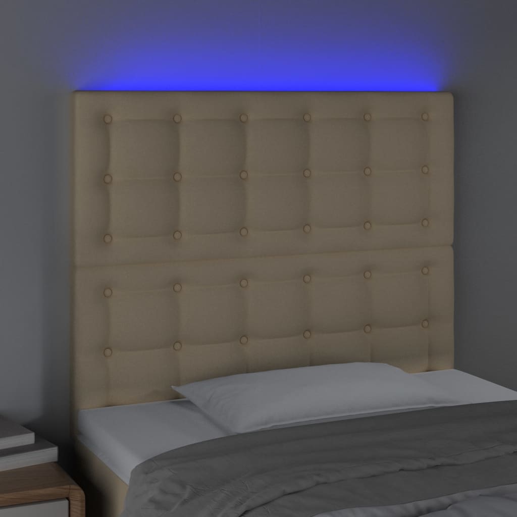 LED uzglavlje krem 100x5x118/128 cm od tkanine