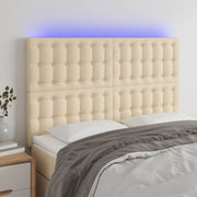 LED uzglavlje krem 144x5x118/128 cm od tkanine