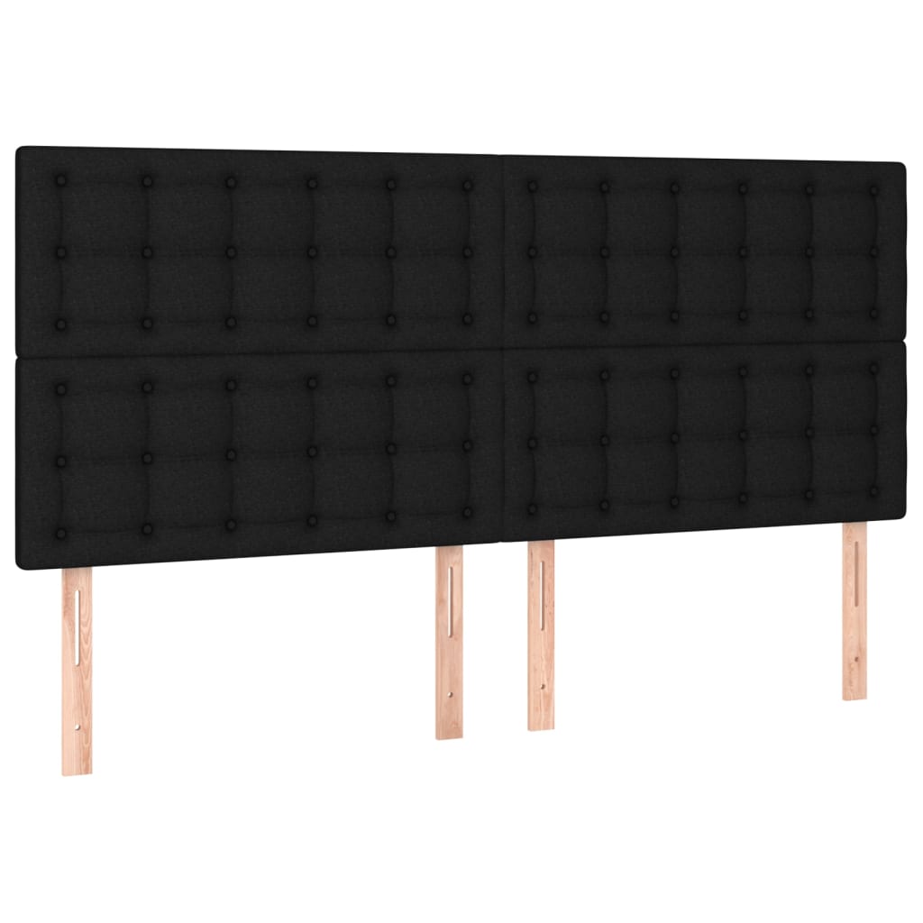 LED uzglavlje crno 200x5x118/128 cm od tkanine