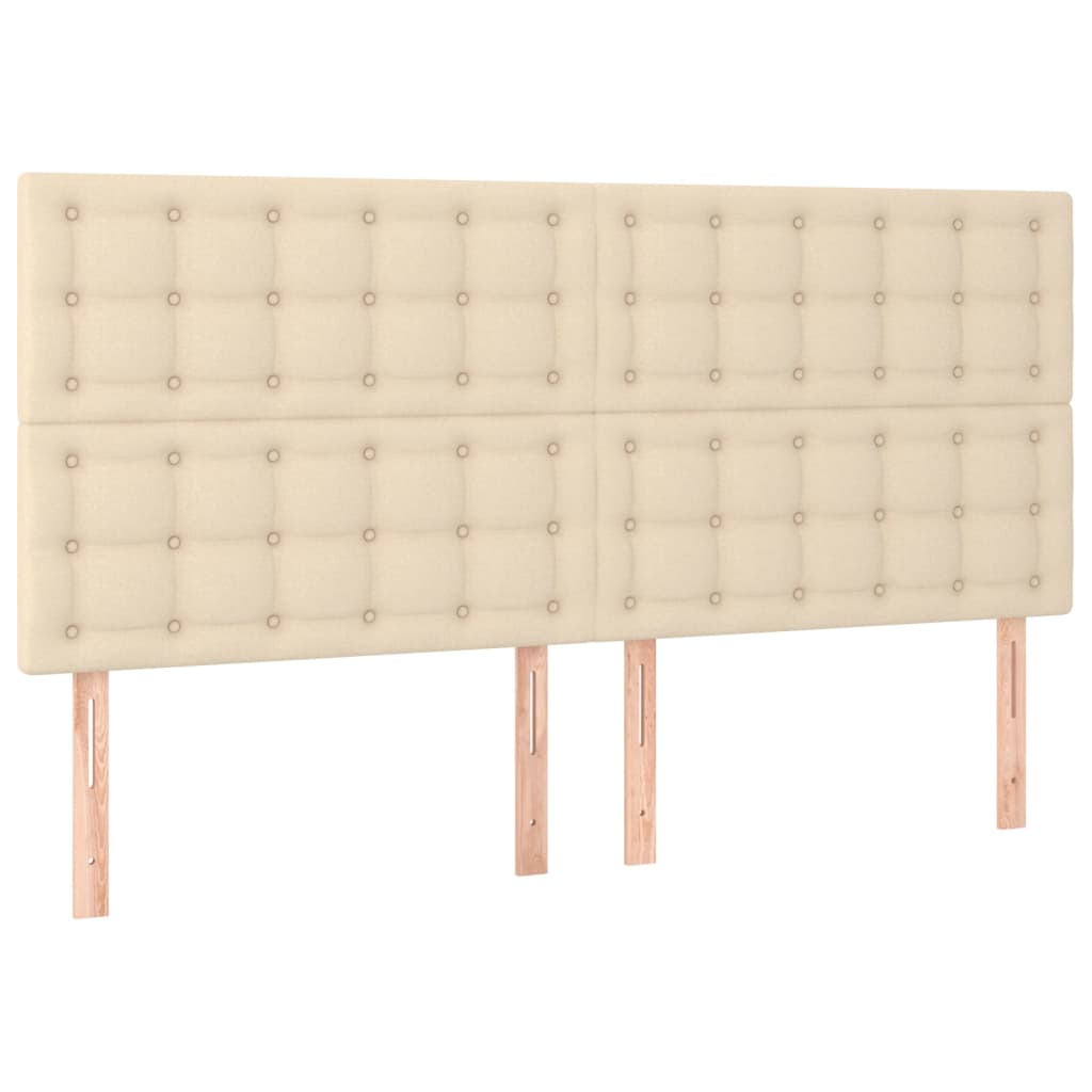 LED uzglavlje krem 200x5x118/128 cm od tkanine