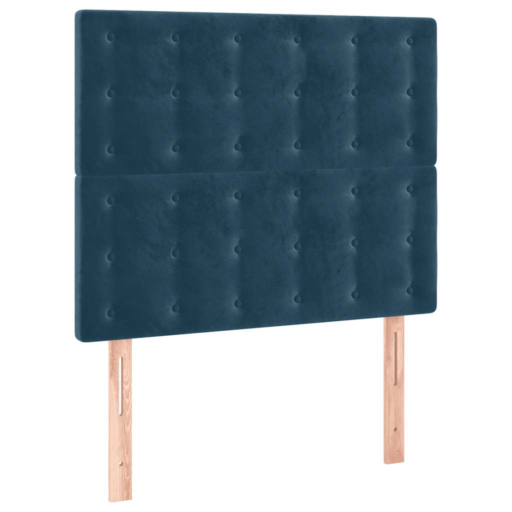 LED uzglavlje tamnoplavo 80x5x118/128 cm baršunasto