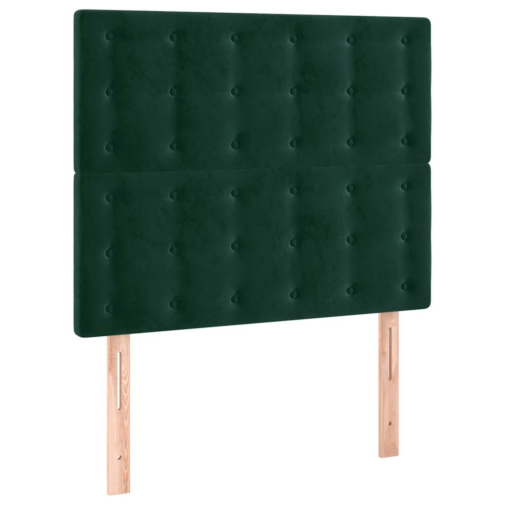 LED uzglavlje tamnozeleno 100x5x118/128 cm baršunasto