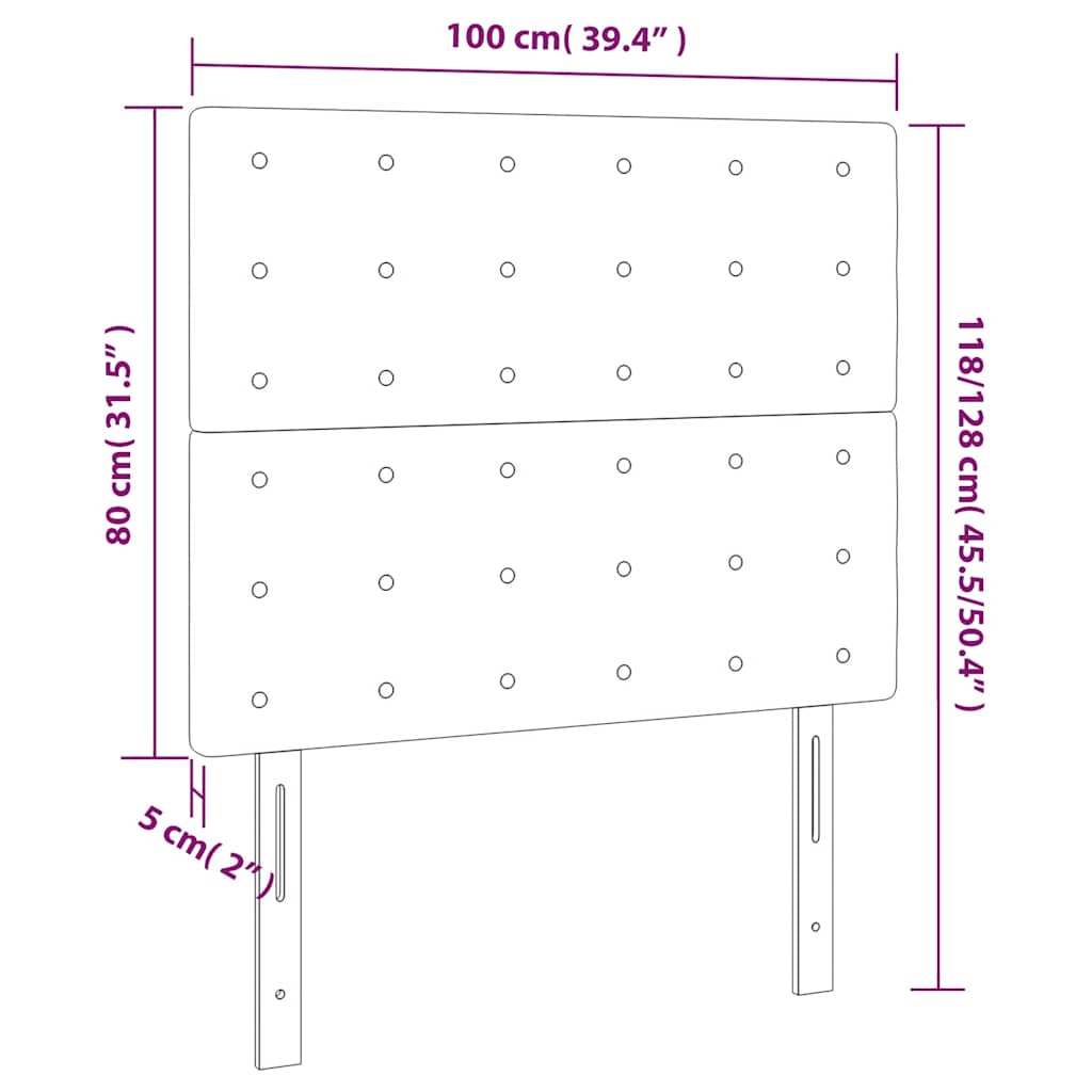 LED uzglavlje tamnozeleno 100x5x118/128 cm baršunasto