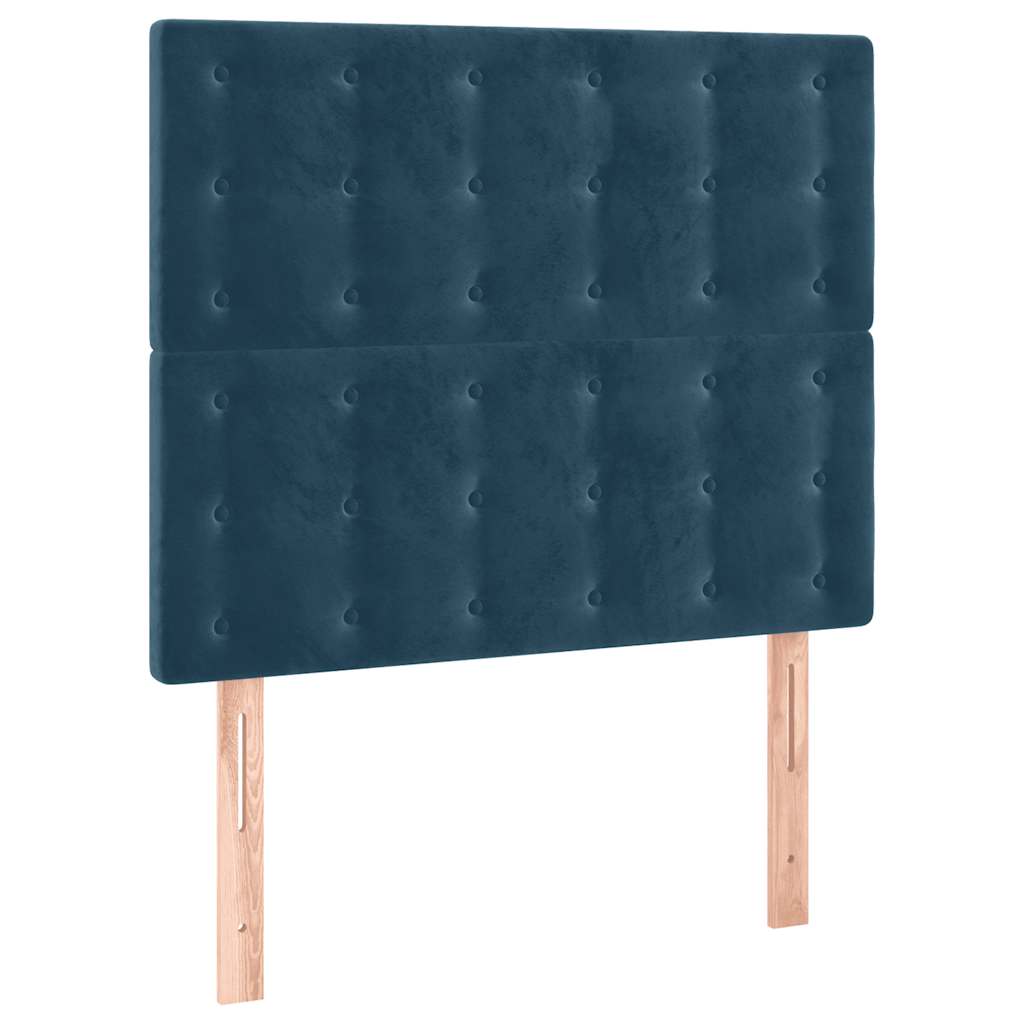 LED uzglavlje tamnoplavo 100x5x118/128 cm baršunasto
