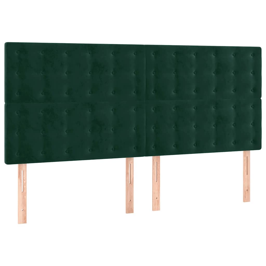 LED uzglavlje tamnozeleno 160x5x118/128 cm baršunasto