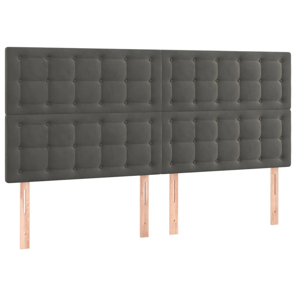 LED uzglavlje tamnosivo 180x5x118/128 cm baršunasto