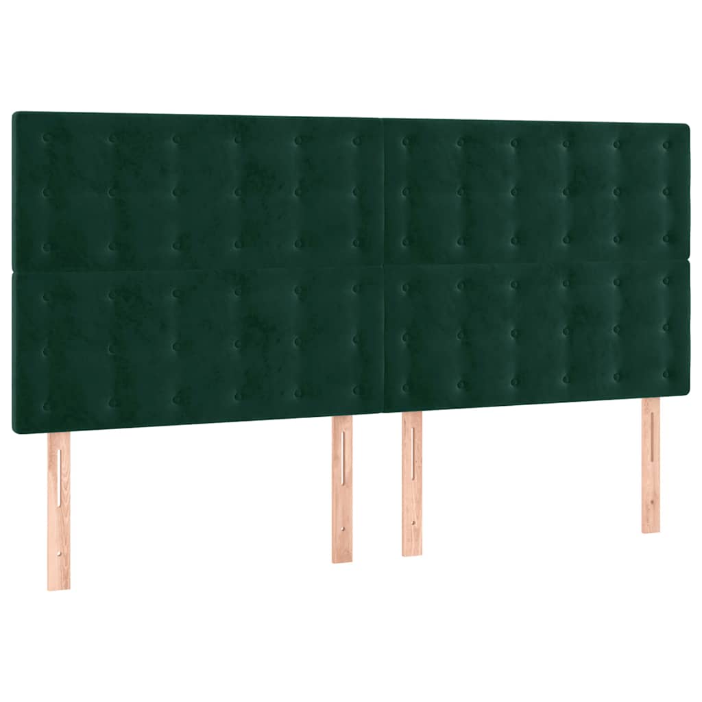 LED uzglavlje tamnozeleno 180x5x118/128 cm baršunasto
