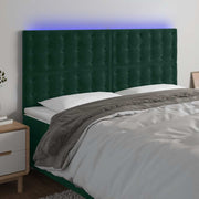 LED uzglavlje tamnozeleno 180x5x118/128 cm baršunasto