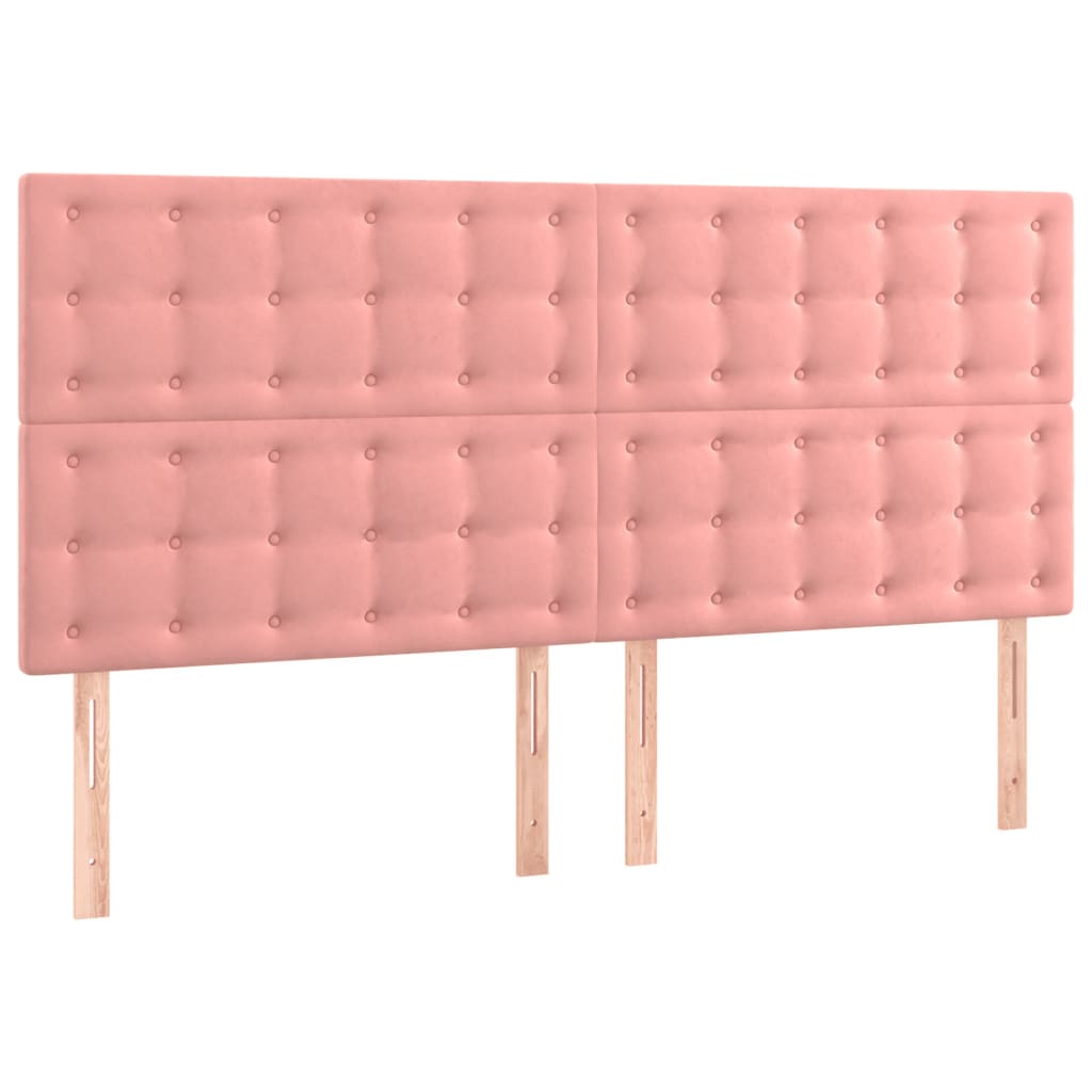 LED uzglavlje ružičasto 180x5x118/128 cm baršunasto
