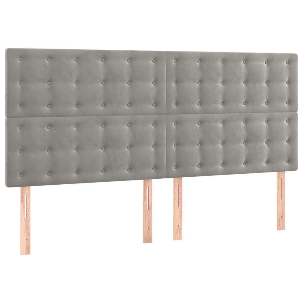 LED uzglavlje svjetlosivo 200x5x118/128 cm baršunasto