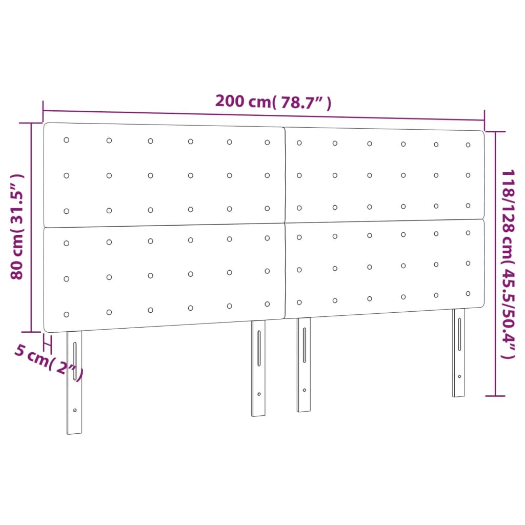 LED uzglavlje svjetlosivo 200x5x118/128 cm baršunasto