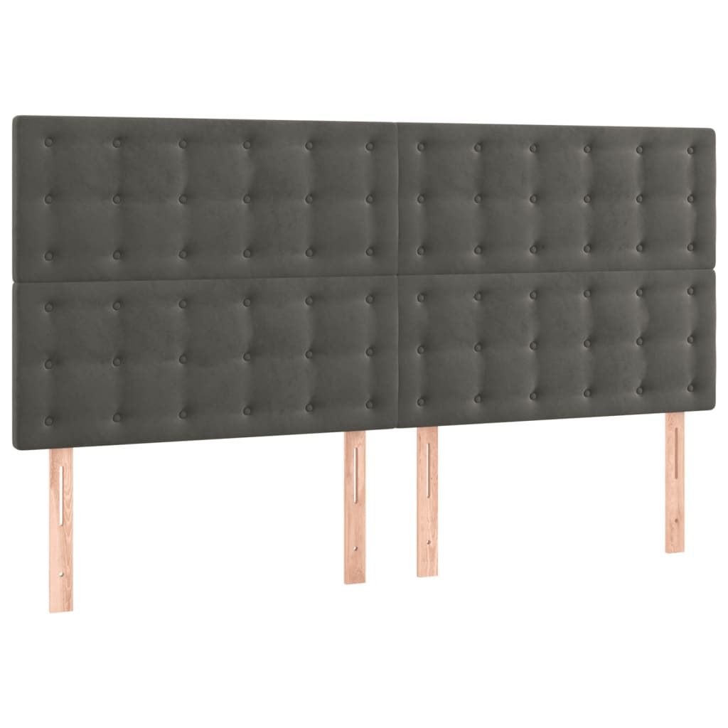 LED uzglavlje tamnosivo 200x5x118/128 cm baršunasto