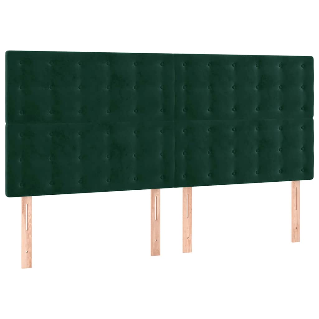 LED uzglavlje tamnozeleno 200x5x118/128 cm baršunasto