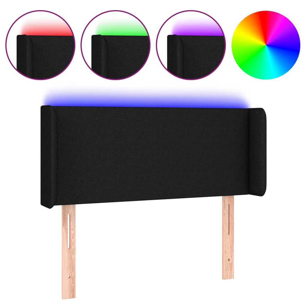 LED uzglavlje crno 83x16x78/88 cm od tkanine