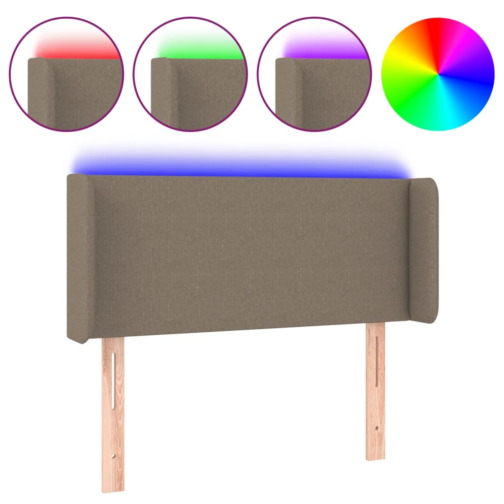 LED uzglavlje smeđesivo 83x16x78/88 cm od tkanine