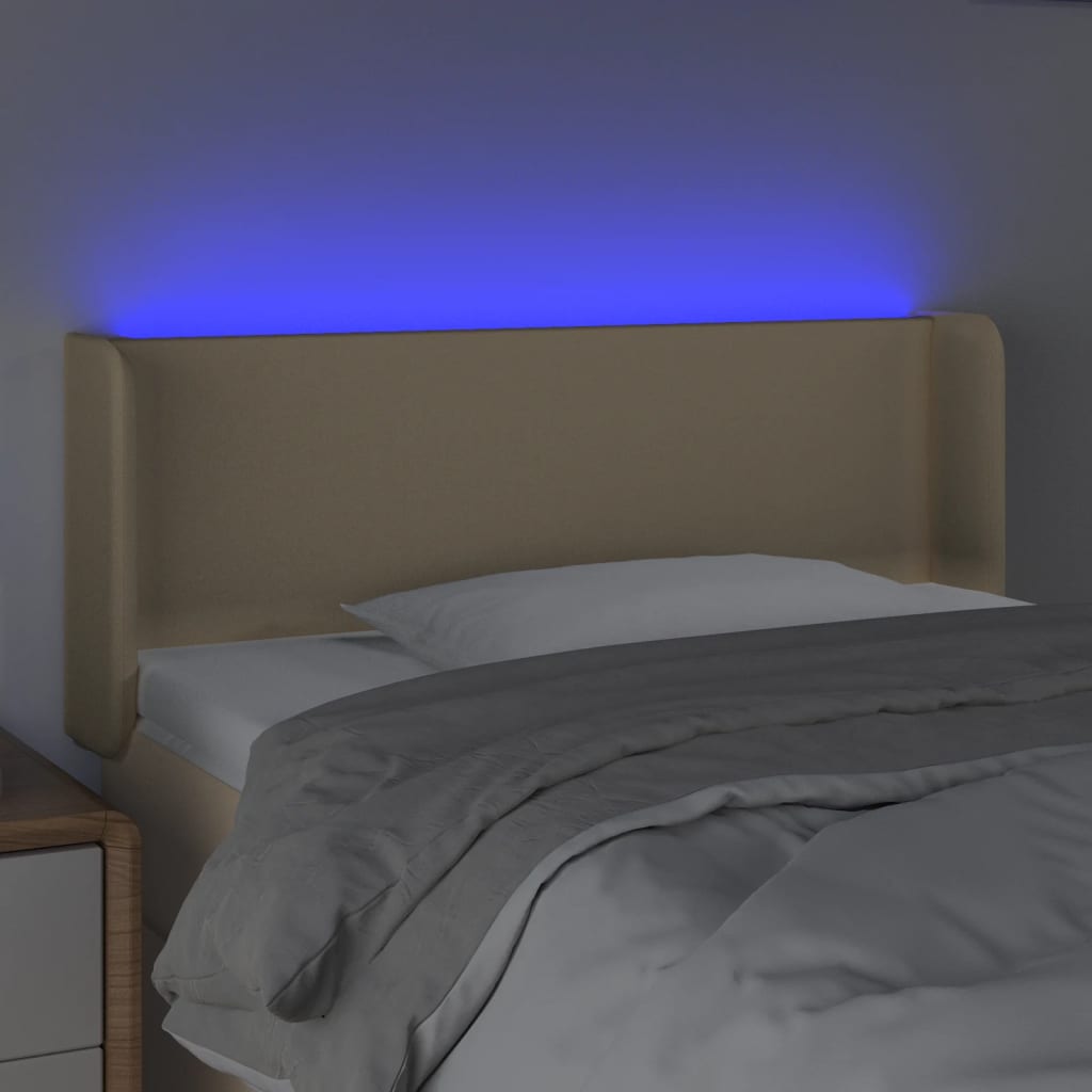 LED uzglavlje krem 83x16x78/88 cm od tkanine
