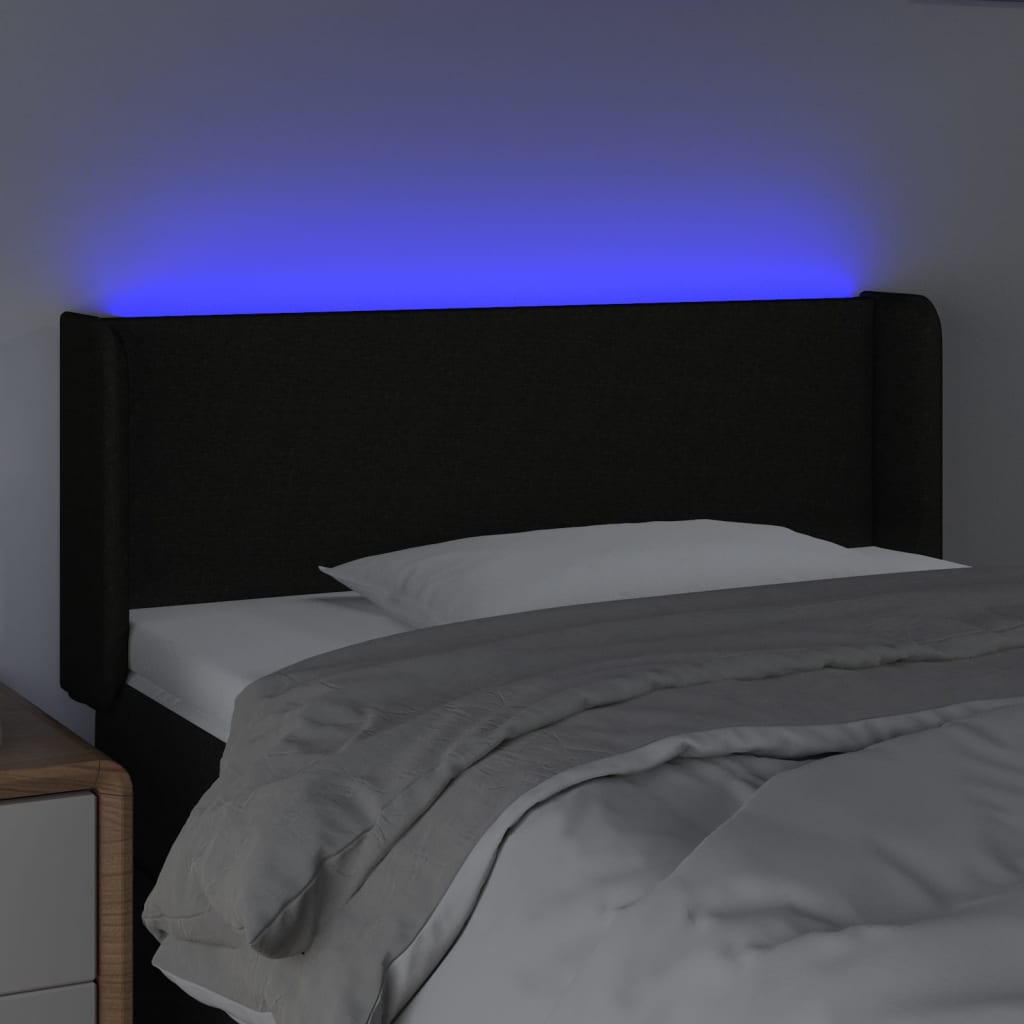 LED uzglavlje crno 93x16x78/88 cm od tkanine
