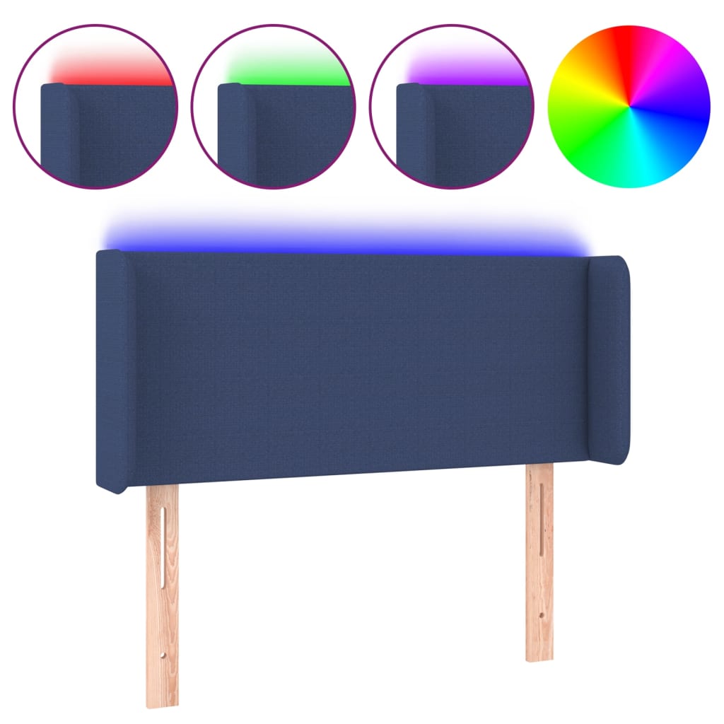LED uzglavlje plavo 93x16x78/88 cm od tkanine