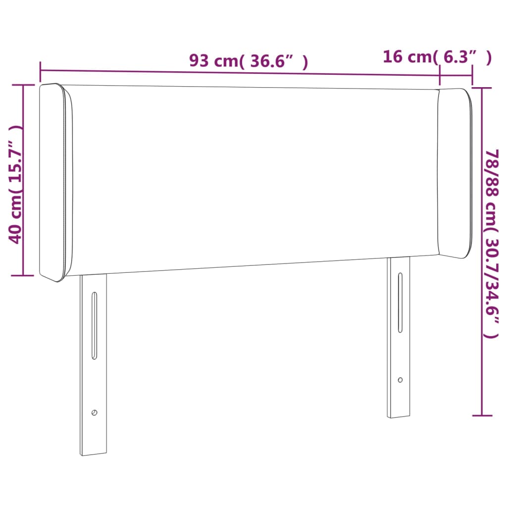 LED uzglavlje plavo 93x16x78/88 cm od tkanine
