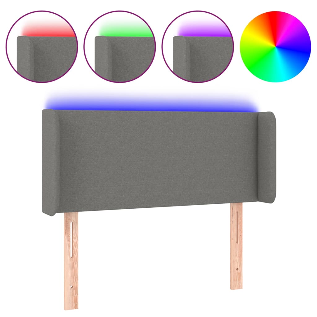 LED uzglavlje tamnosivo 103x16x78/88 cm od tkanine