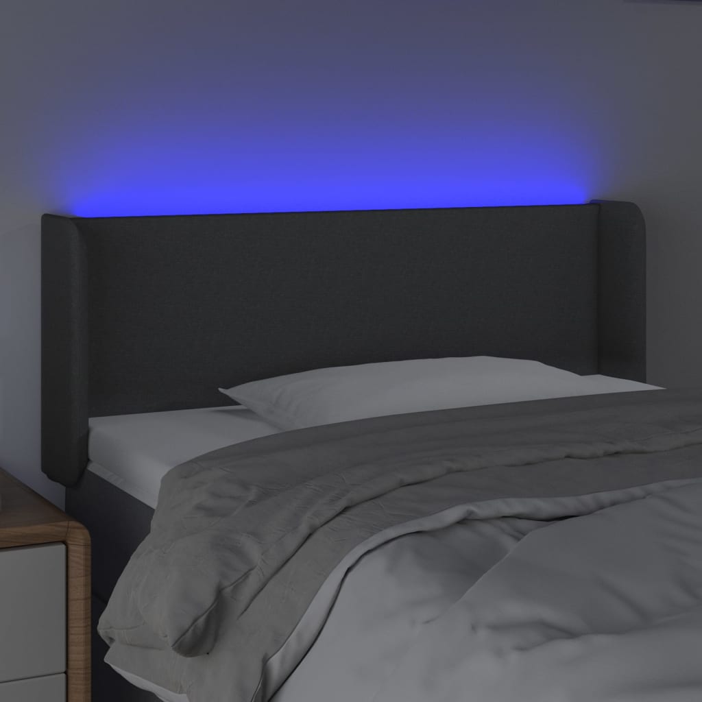 LED uzglavlje tamnosivo 103x16x78/88 cm od tkanine