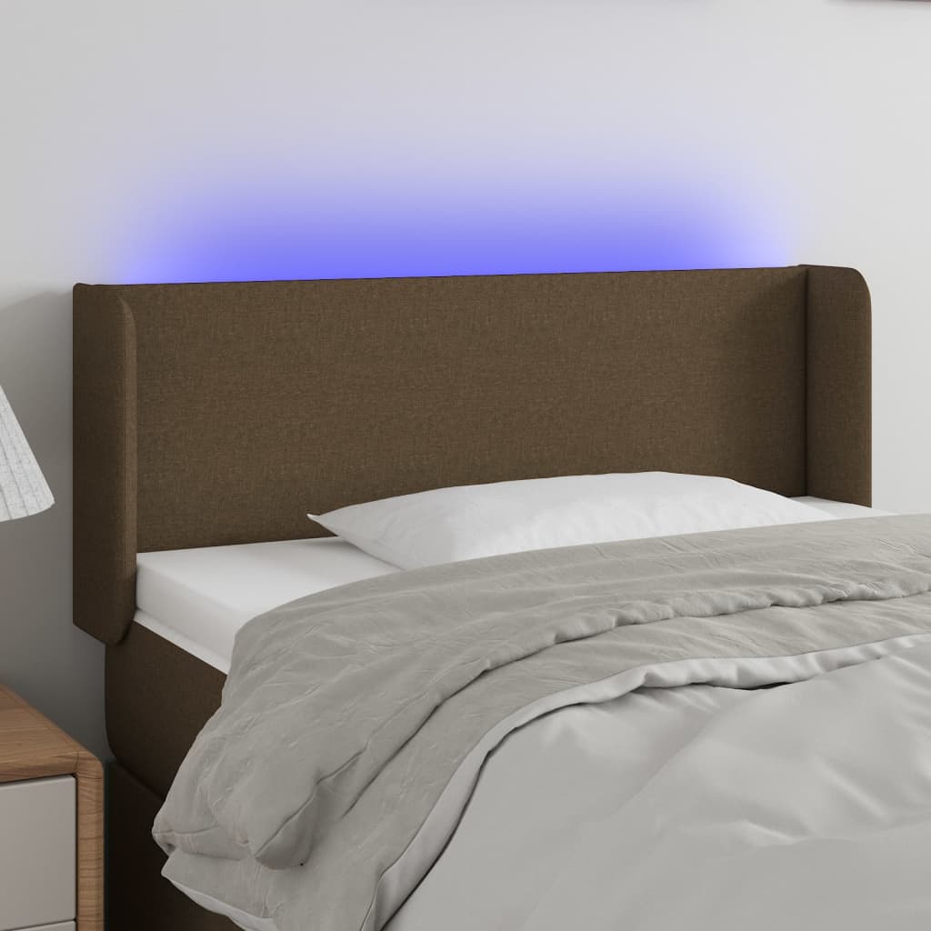 LED Uzglavlje tamnosmeđe 103x16x78/88 cm od tkanine