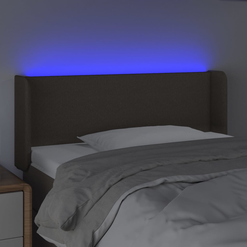 LED uzglavlje smeđesivo 103x16x78/88 cm od tkanine